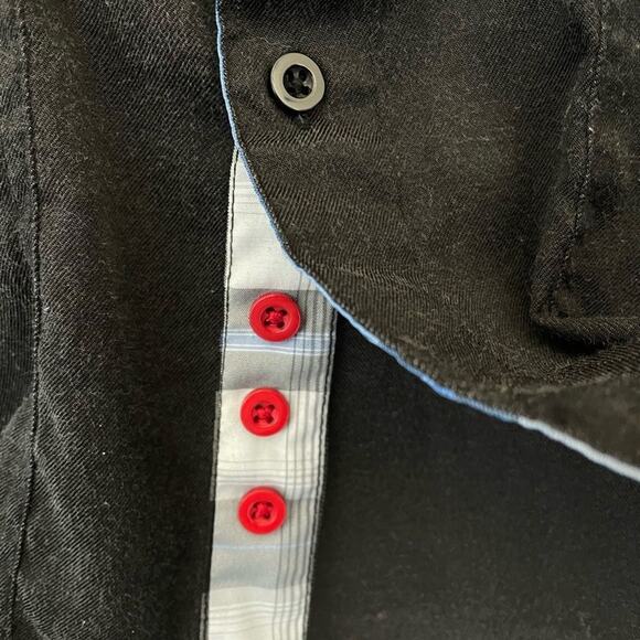 Sovereign Code Black Plaid accented Button Up with Button Zip Chest Pocket Shirt - Picture 5 of 10